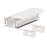 Kit perfil aluminio traslúcido empotrable suelo exterior 2M para tiras LED hasta 12mm