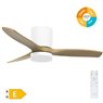 Ventilador techo Matipa con luz CCT regulable y mando Ø106 3 aspas DC Blanco