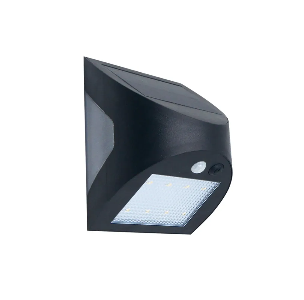 Aplique solar LED Kolam con sensor de movimiento y crepuscular 3W 4000K Negro
