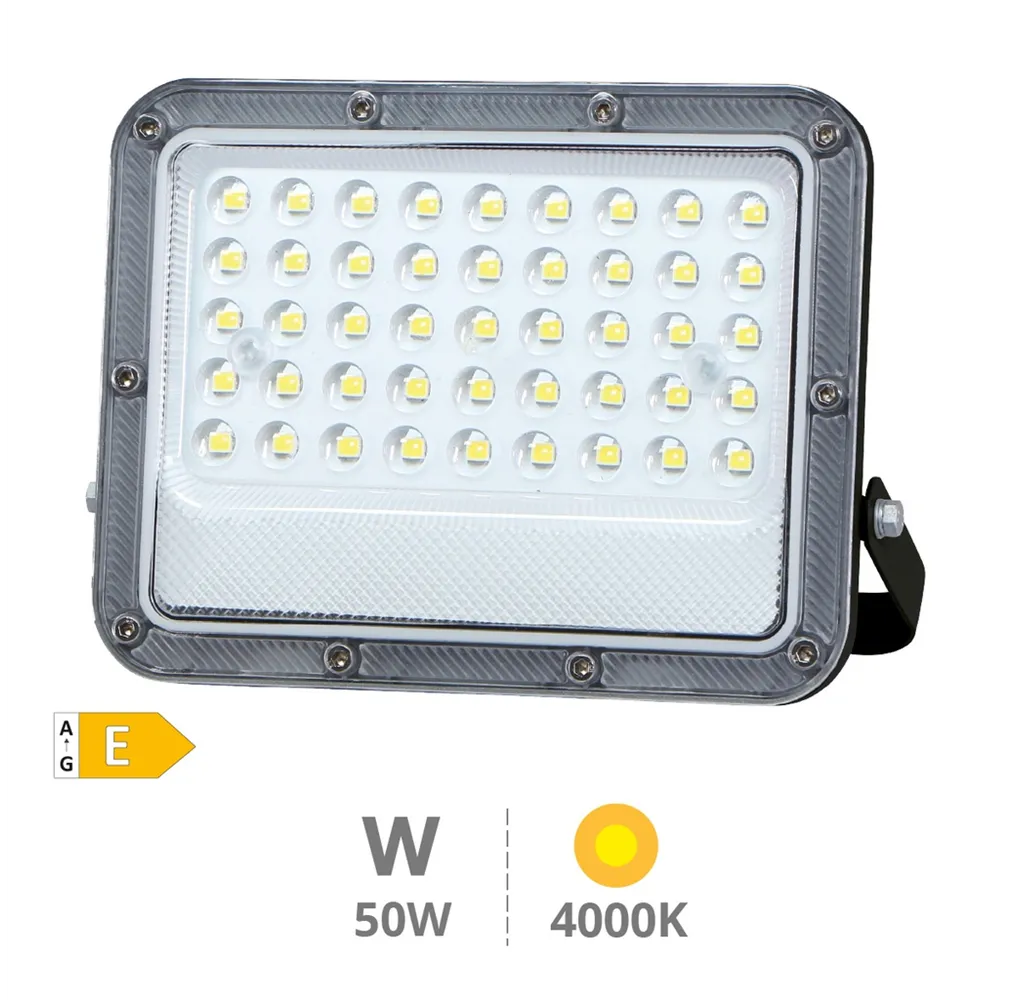 Proyector aluminio LED Belinta 50W 4000K IP65 Negro