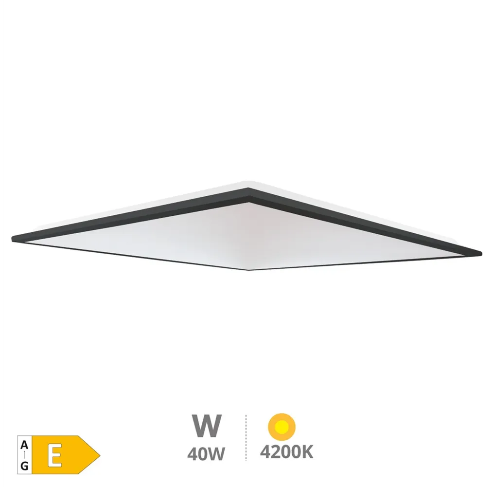 Panel empotrable LED Ubari 59,5x59,5cm 40W 4200K Negro