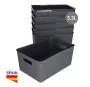 Cesto organizador plástico 5,2L Gris - 6u retráctil