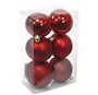 Pack 6 bolas de navidad 8cm Rojo