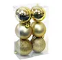 Pack 6 bolas de navidad 8cm Dorado