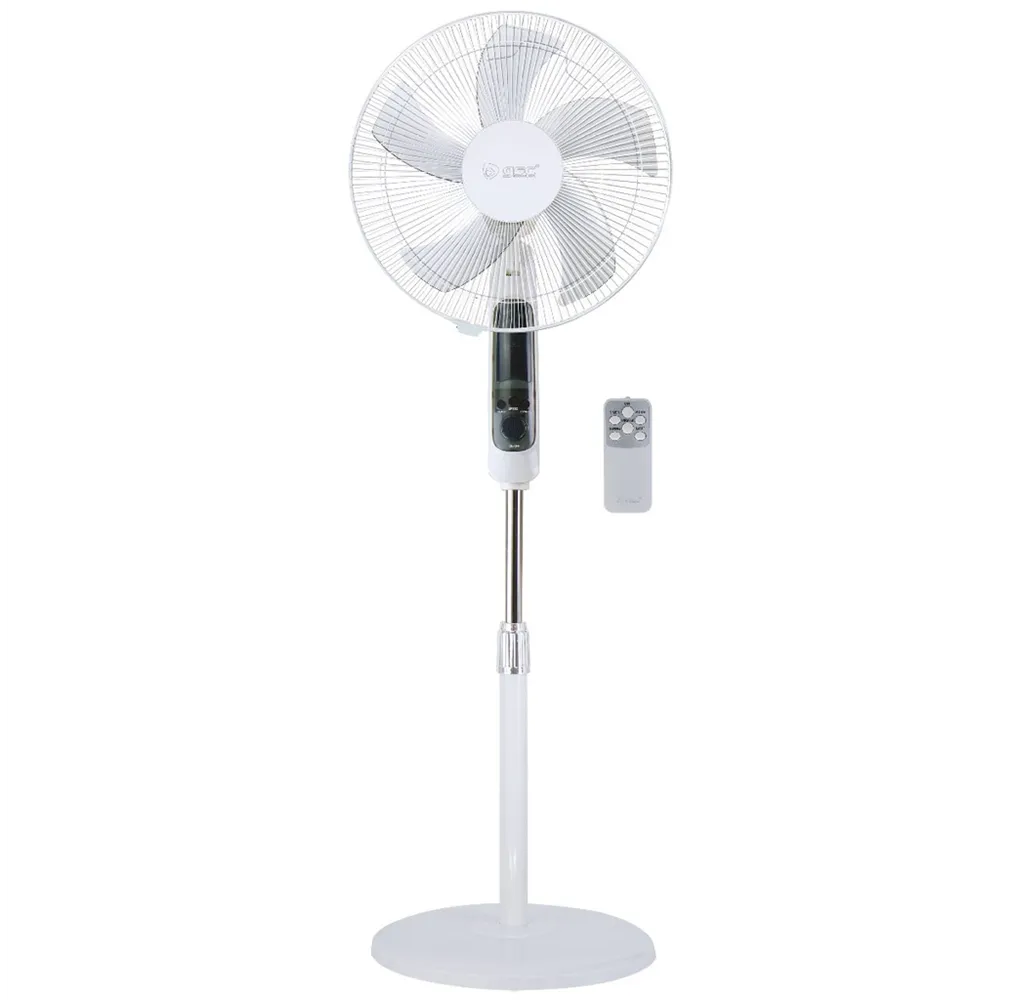 Ventilador de pie Lungra con mando y temporizador Ø43cm 50W Blanco