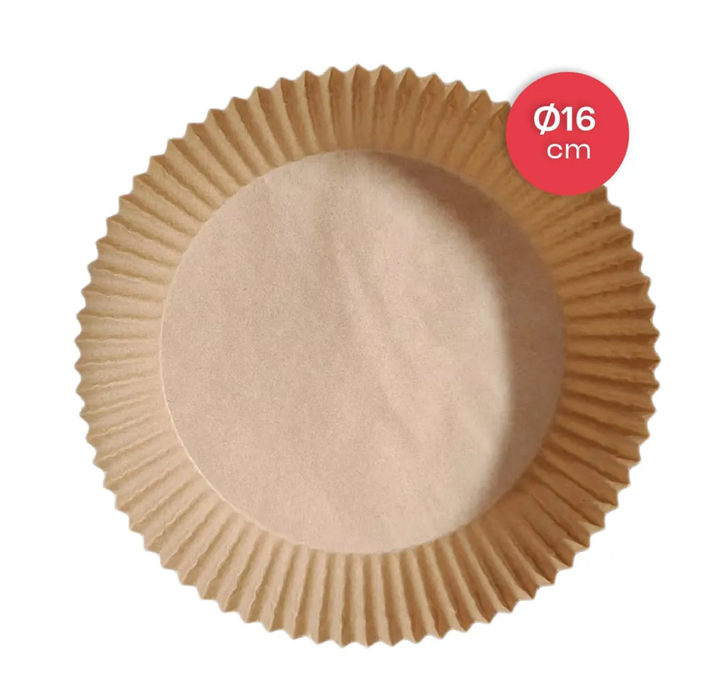 Pack 100 piezas papel para freidora de aire redondo 16cm