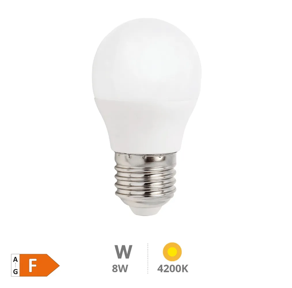 Bombilla LED esférica 8W E27 4200K - Libertina