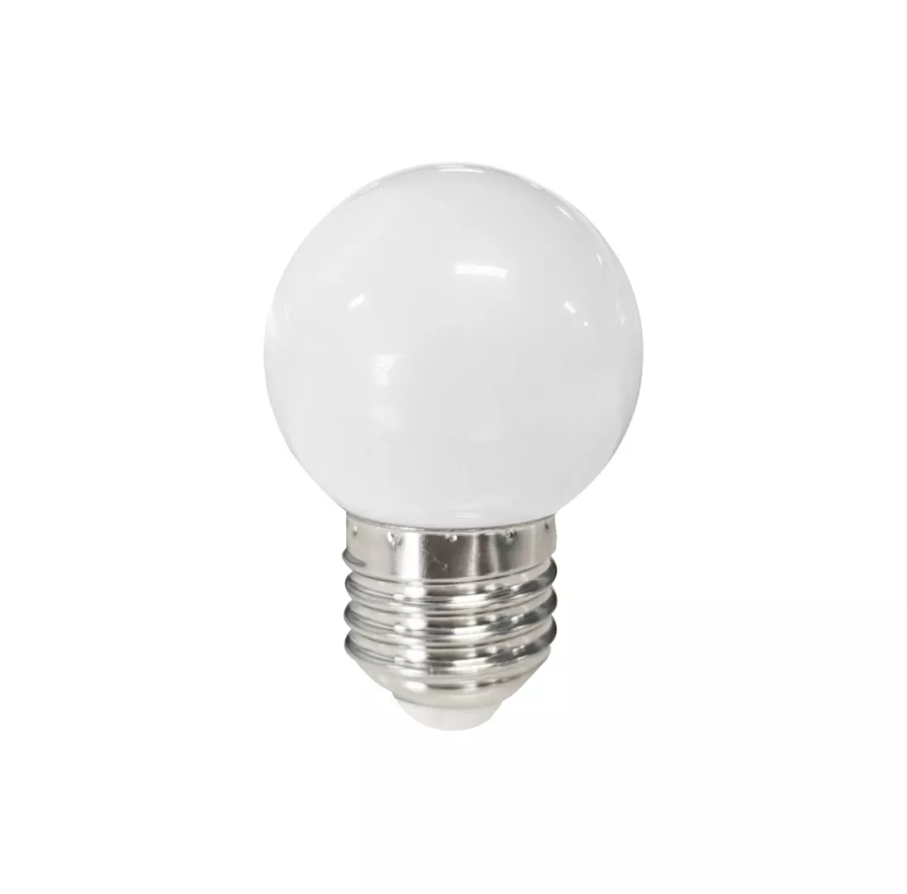 Bombilla LED esférica 1W E27 3000K blanco