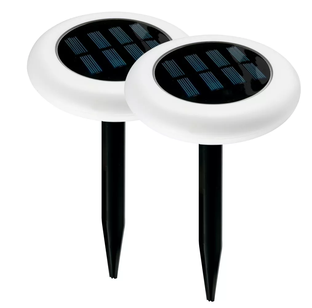 Pack de 2 estacas solares LED RGB IP44 para iluminación exterior