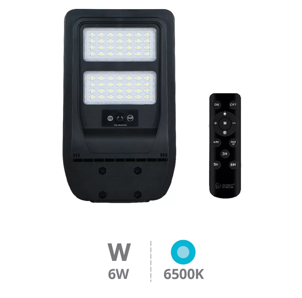Farola Solar LED Buat 7W 6500K con Sensor de Movimiento y Crepuscular IP65