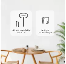 Lámpara de techo colgante Serie Gombe E27 Ø240mm Blanco