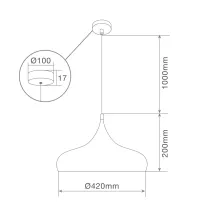Lámpara colgante Serie Nola E27 Ø420mm Blanco