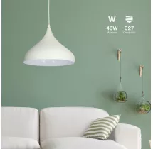 Lámpara colgante Serie Nola E27 Ø320mm Blanco