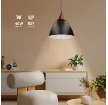 Lámpara de techo colgante Serie Dianza E27 Ø270mm Negro