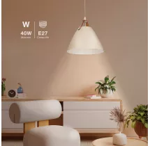 Lámpara de techo colgante Serie Dianza E27 Ø270mm Blanco