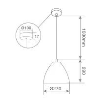 Lámpara colgante Serie Dianza E27 Ø270mm Gris con detalles en cuero