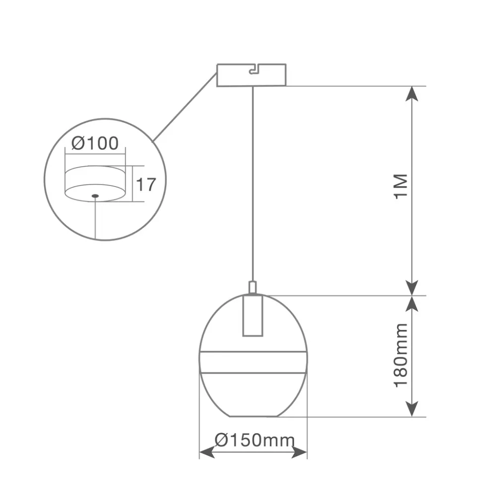Lámpara colgante Takum E27 Ø150mm negra
