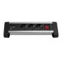 Base múltiple de sobremesa con 3 tomas Schuko y puertos USB-A y USB-C