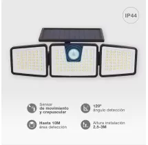 Aplique Solar LED Marlo 7W 6500K con Sensor de Movimiento y Crepuscular