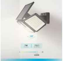 Aplique Solar LED Marlo 7W 6500K con Sensor de Movimiento y Crepuscular