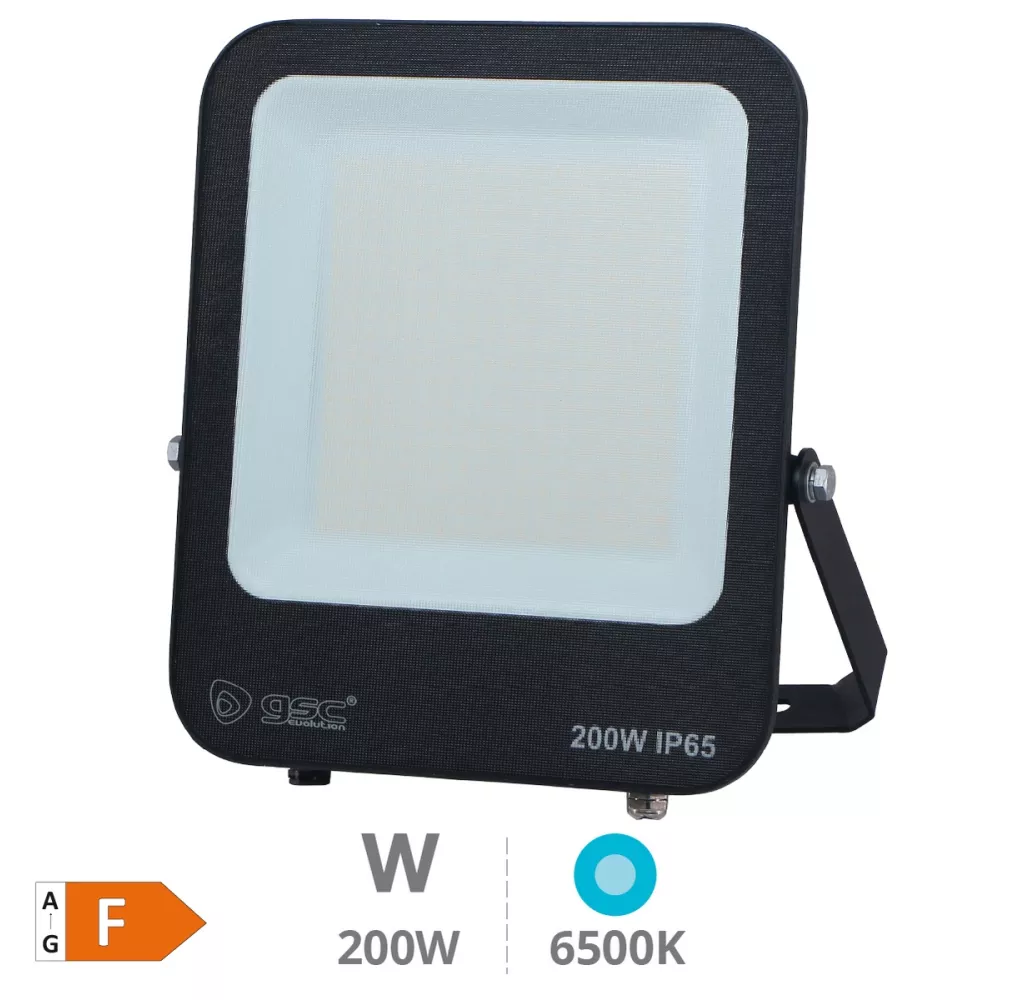 Proyector aluminio LED Santadi 200W 6500K IP65 Negro