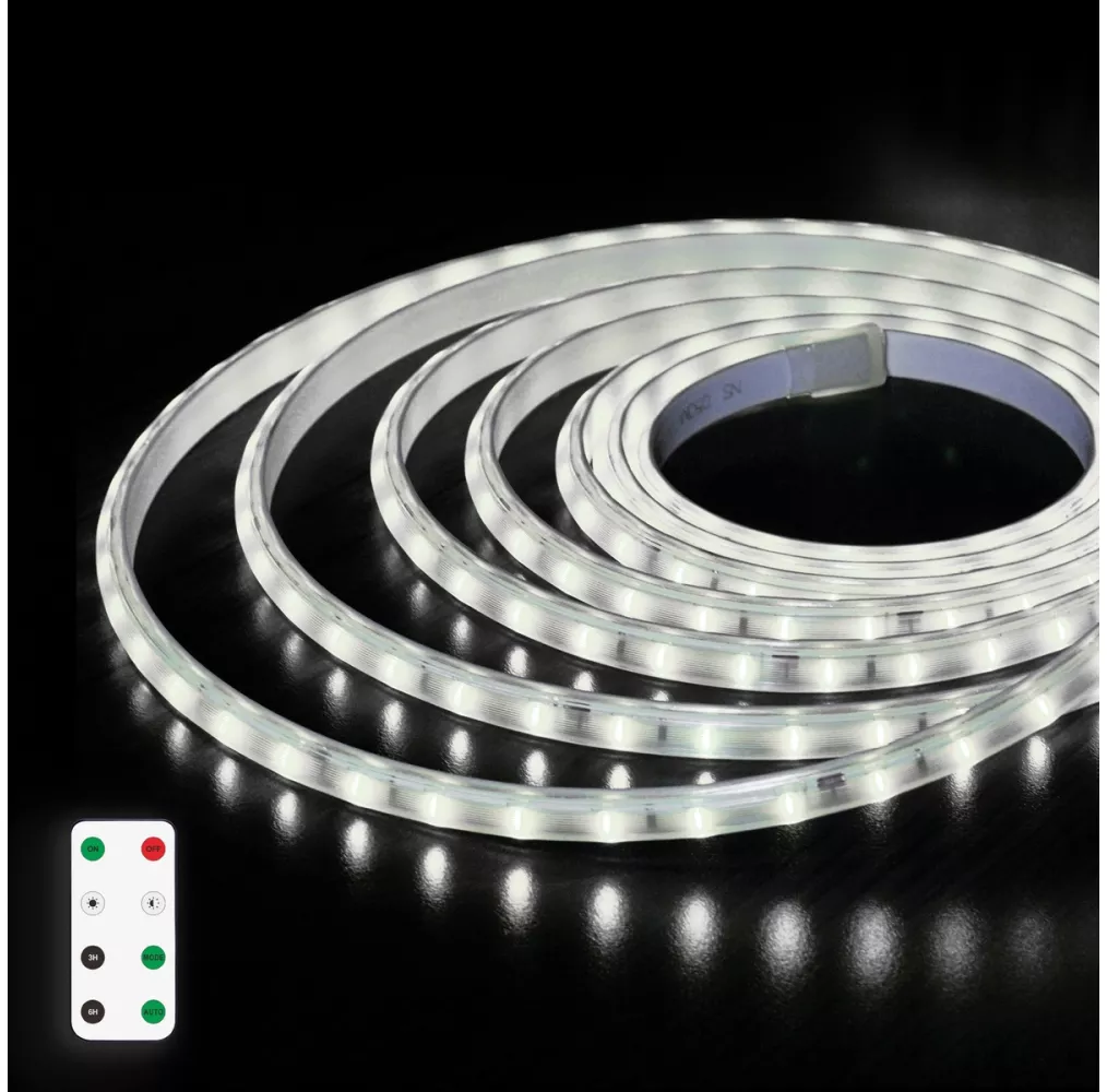 Kit de 10 metros de tira LED solar 0.2W/M 6500K para exteriores