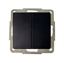 Doble conmutador empotrable Gamma Negro 