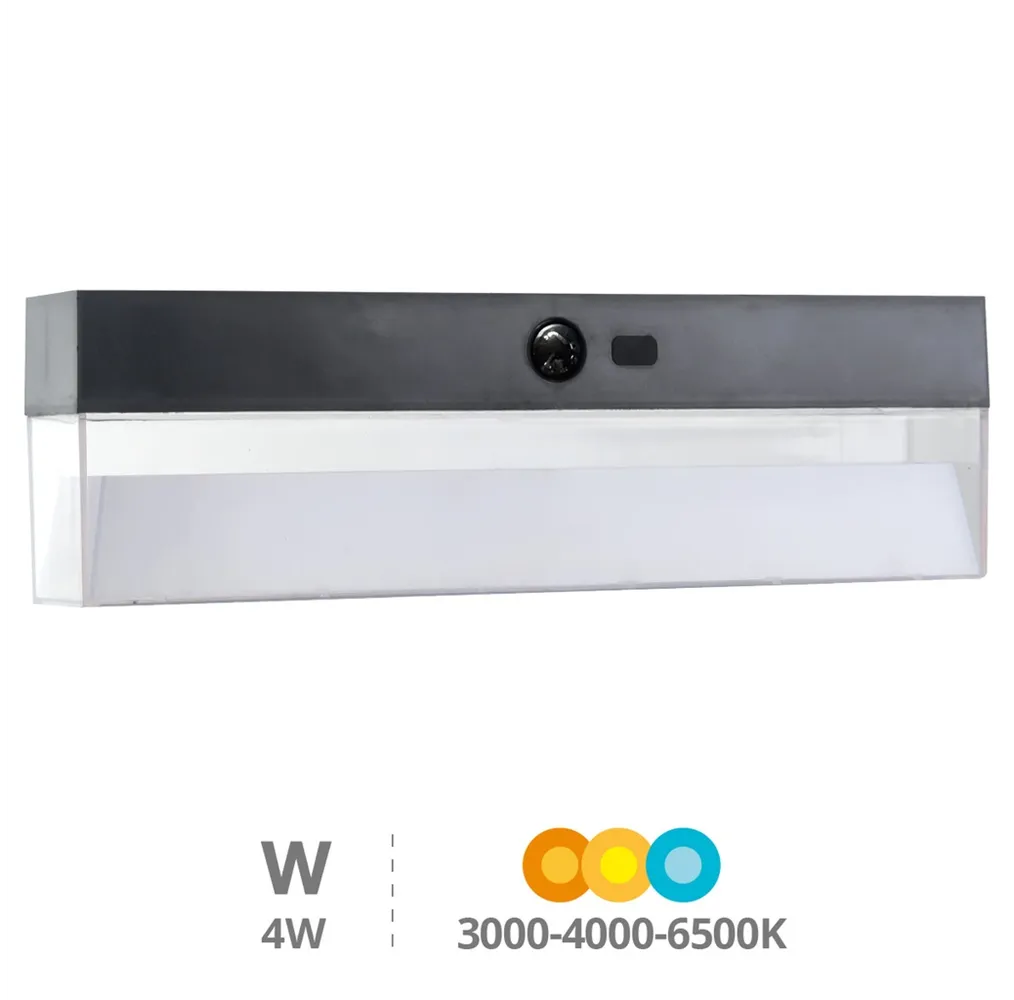Aplique solar LED Serie Laconi con sensor de movimiento y crepuscular 4W 3000 - 4000 - 6500K