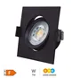 Aro basculante cuadrado empotrable LED Gonde 7W 3000-4000-6500K Negro 