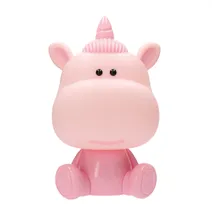 Luz de noche infantil LED Unicornio 5W RGB + luz día con altavoz y batería Rosa 