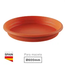 Plato para maceta redonda Terra Ø600mm Marrón