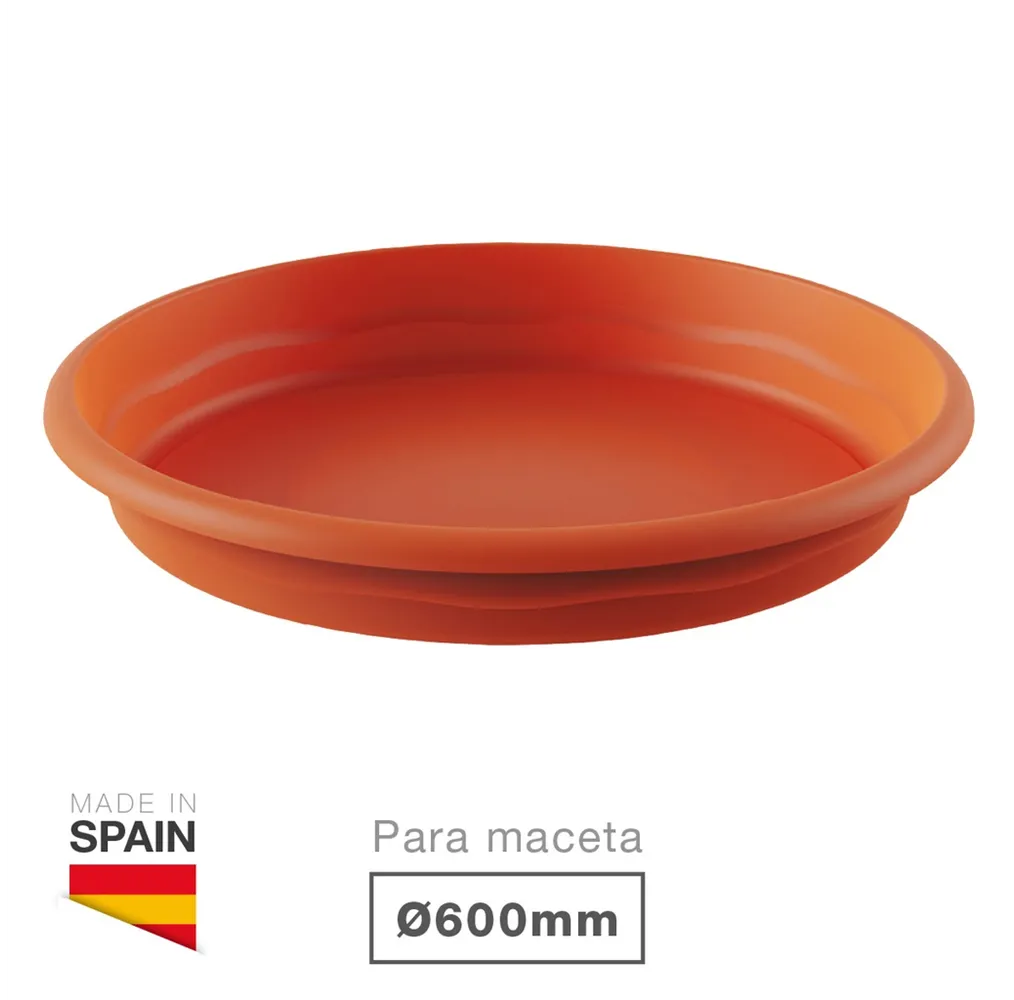 Plato para maceta redonda Terra Ø600mm Marrón