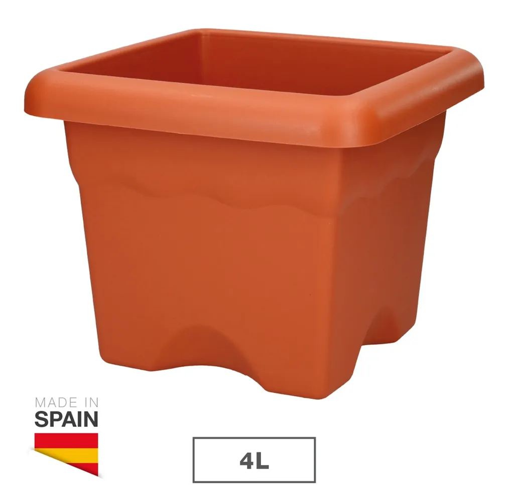 Maceta cuadrada Terra 220mm Marrón