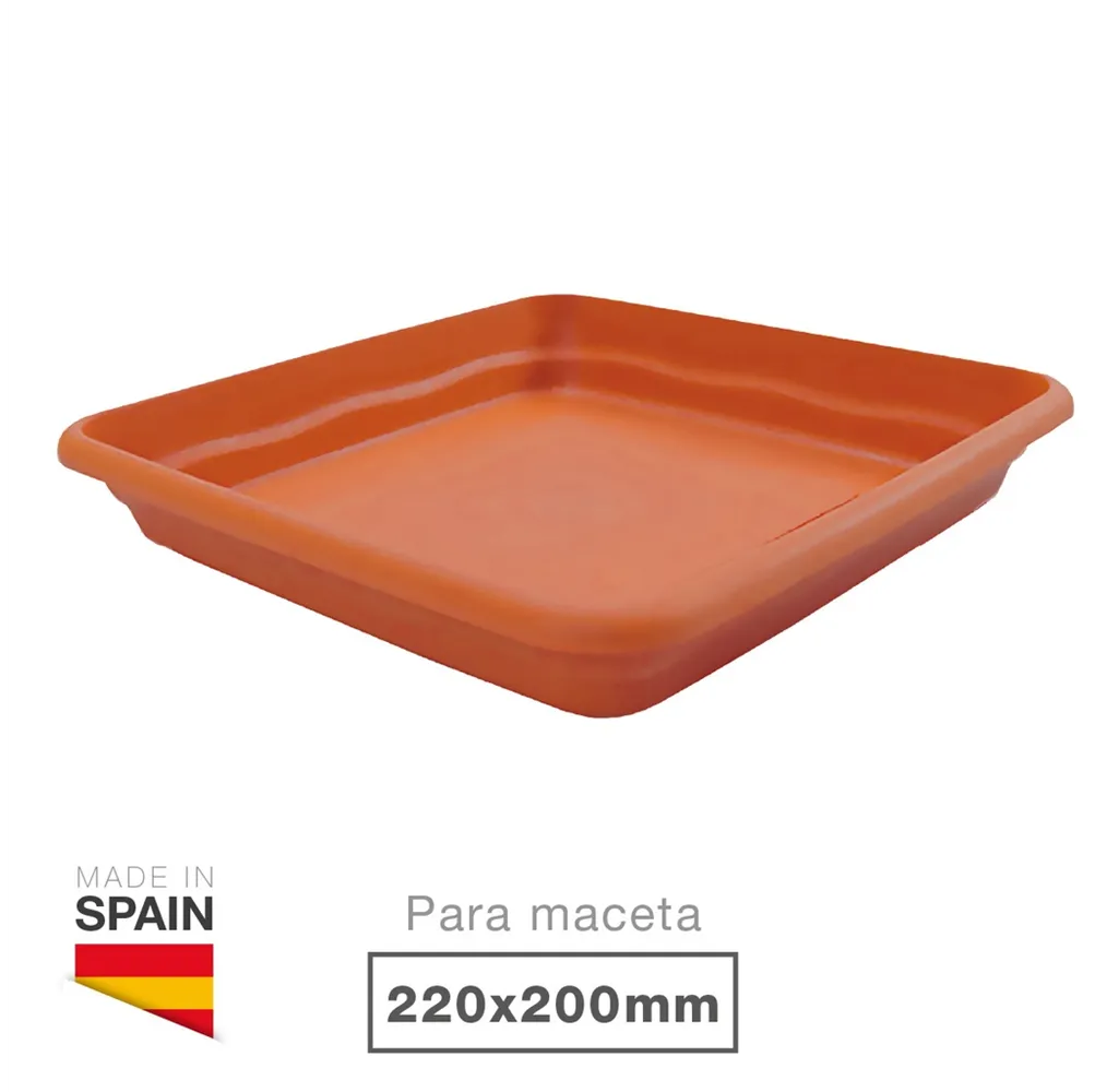 Plato para maceta cuadrada Terra 220mm Marrón
