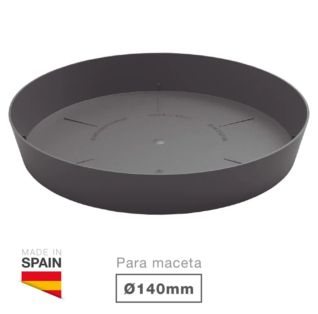 Plato para cuenco y maceta Tes y Doric Ø140mm Gris antracita