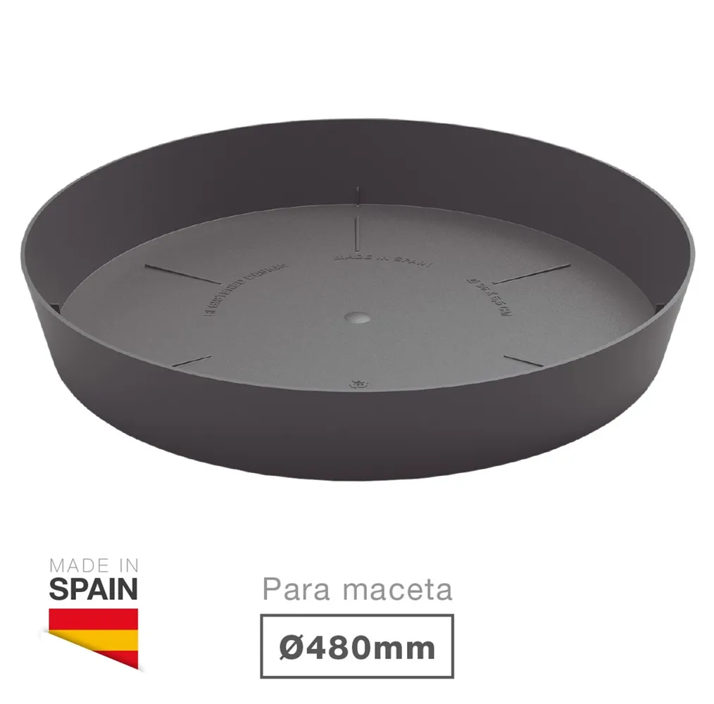 Plato para cuenco y maceta Tes y Doric Ø480mm Gris antracita