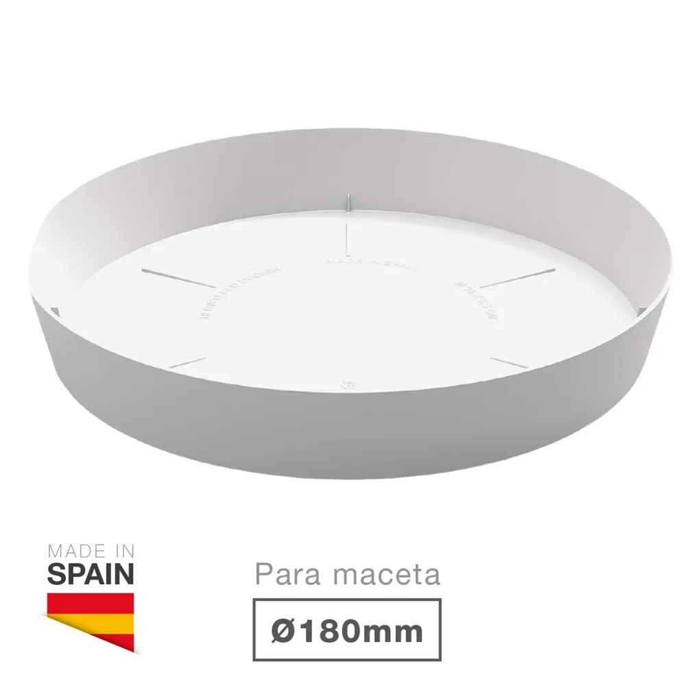 Plato para cuenco y maceta Tes y Doric Ø180mm Blanco