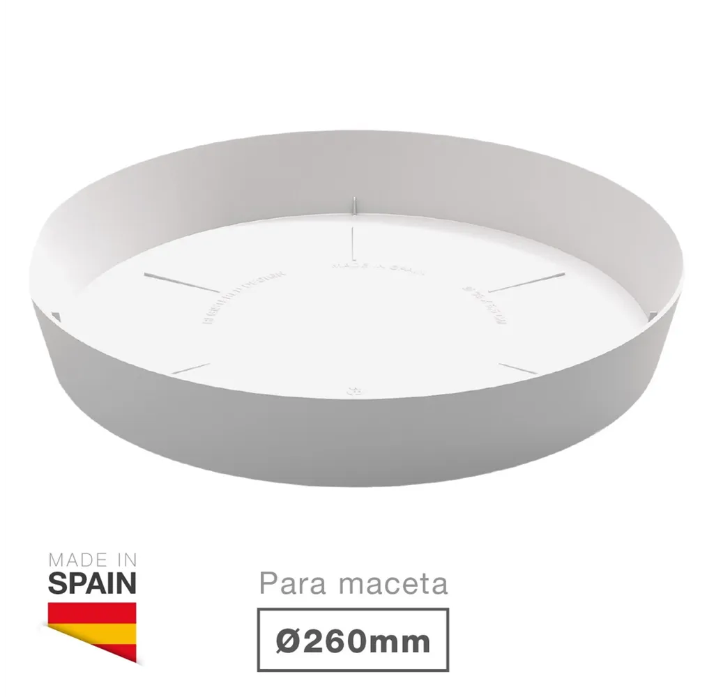 Plato para cuenco y maceta Tes y Doric Ø260mm Blanco