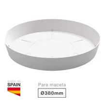 Plato para cuenco y maceta Tes y Doric Ø380mm Blanco