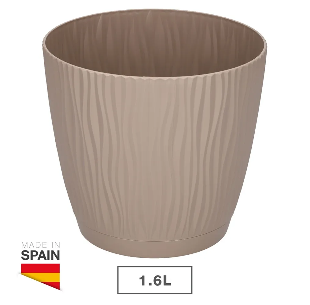 Maceta Oasis con plato integrado Ø150mm Beige