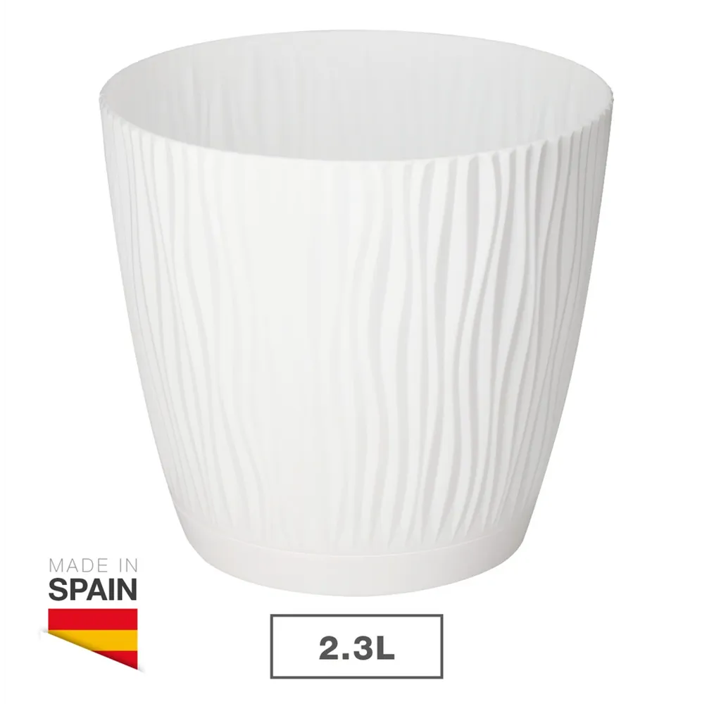 Maceta Oasis con plato integrado Ø170mm Blanco