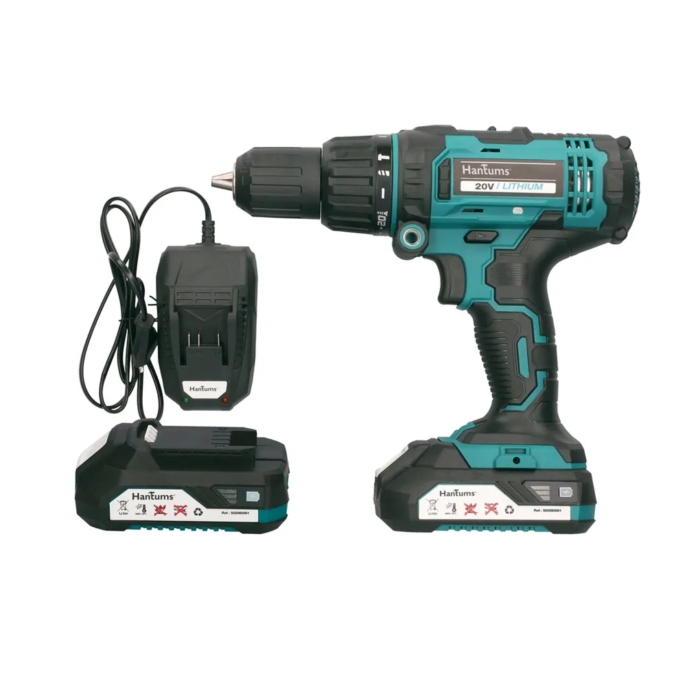 Kit taladro destornillador inalámbrico con percutor y dos baterías 20V