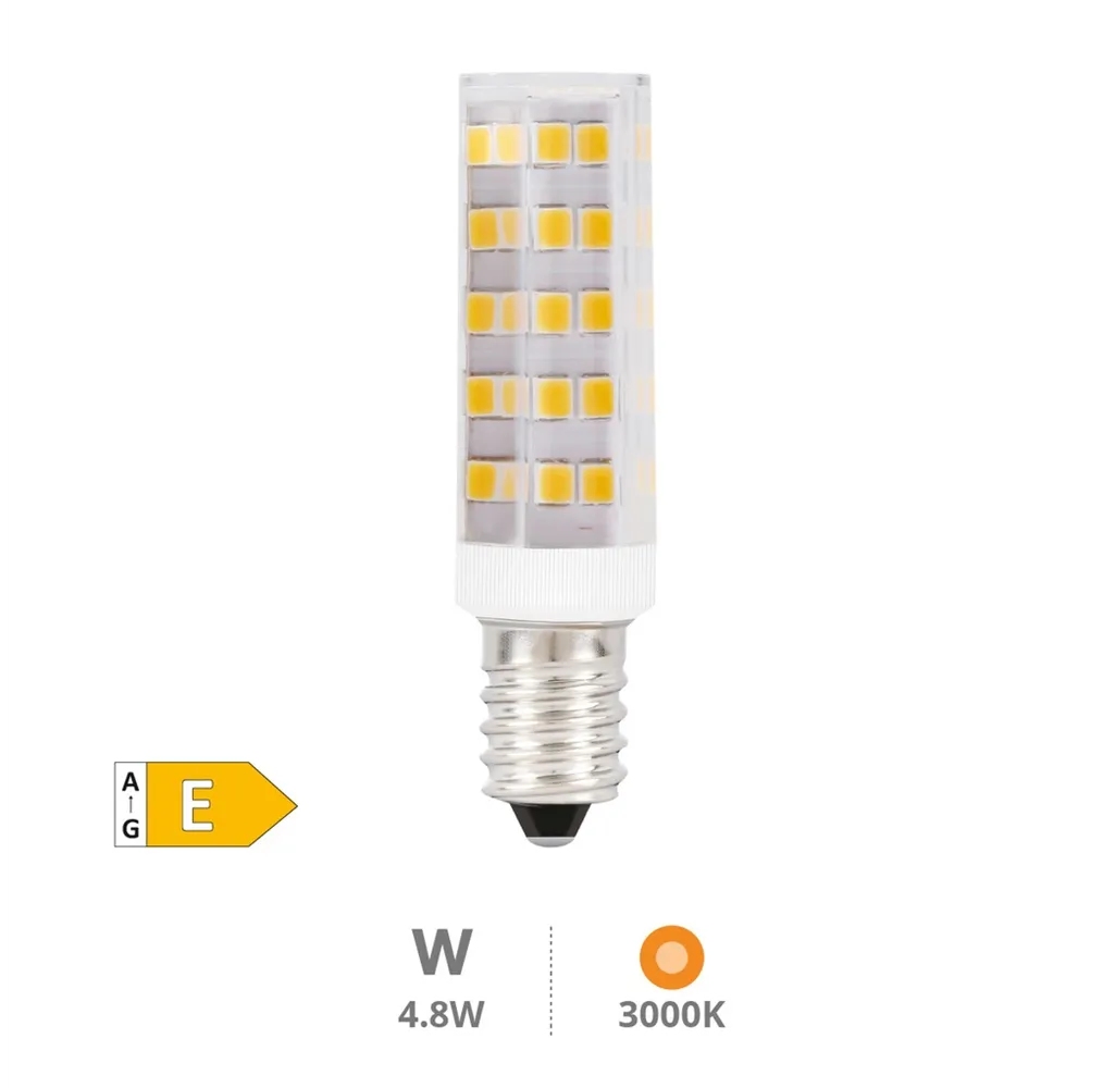 Bombilla LED tubular 4.8W E14 3000K