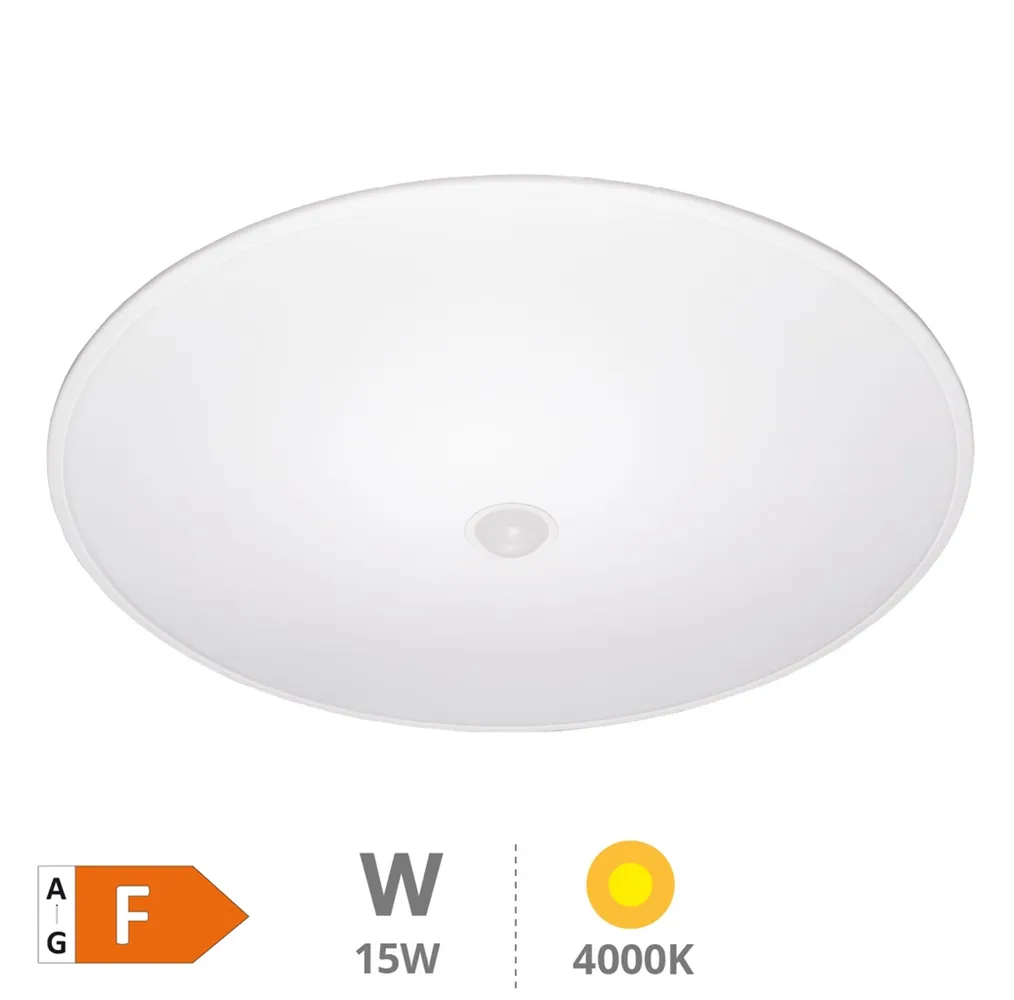 Plafón techo LED Celano con sensor de movimiento 15W 4000K 