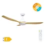 Ventilador techo Luma con luz CCT regulable y mando Ø117 3 aspas DC Blanco