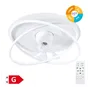 Ventilador techo rotativo Olmeto con luz CCT regulable y mando Ø50 7 aspas DC Blanco