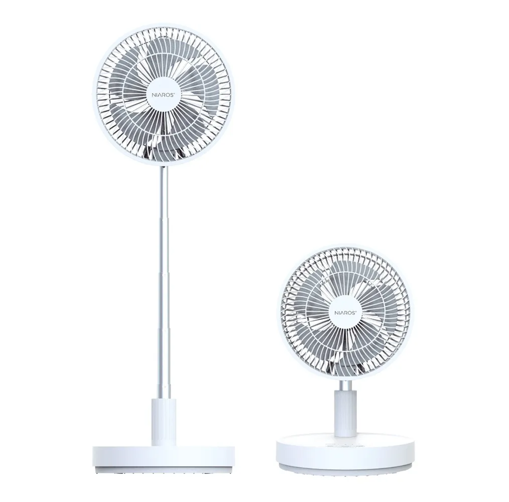 Ventilador portátil de pie Ankro plegable Ø21,5cm 7W Blanco