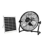 Kit ventilador metálico de suelo y panel solar Nuoro Ø36cm 15W motor DC Negro