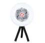 Mini ventilador solar Tanami con luz y trípode flexible