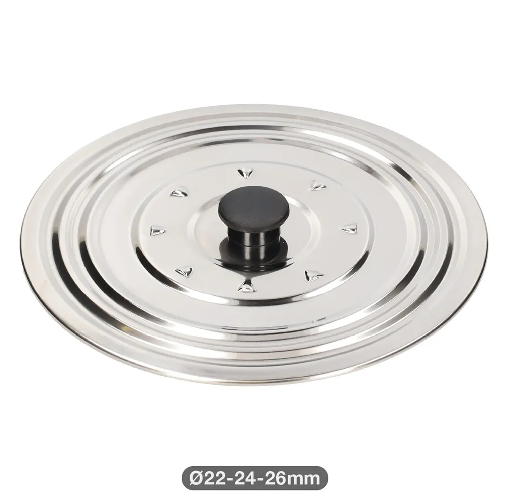 Tapa universal acero inox para ollas y sartenes Ø22 - 24 - 26 cm
